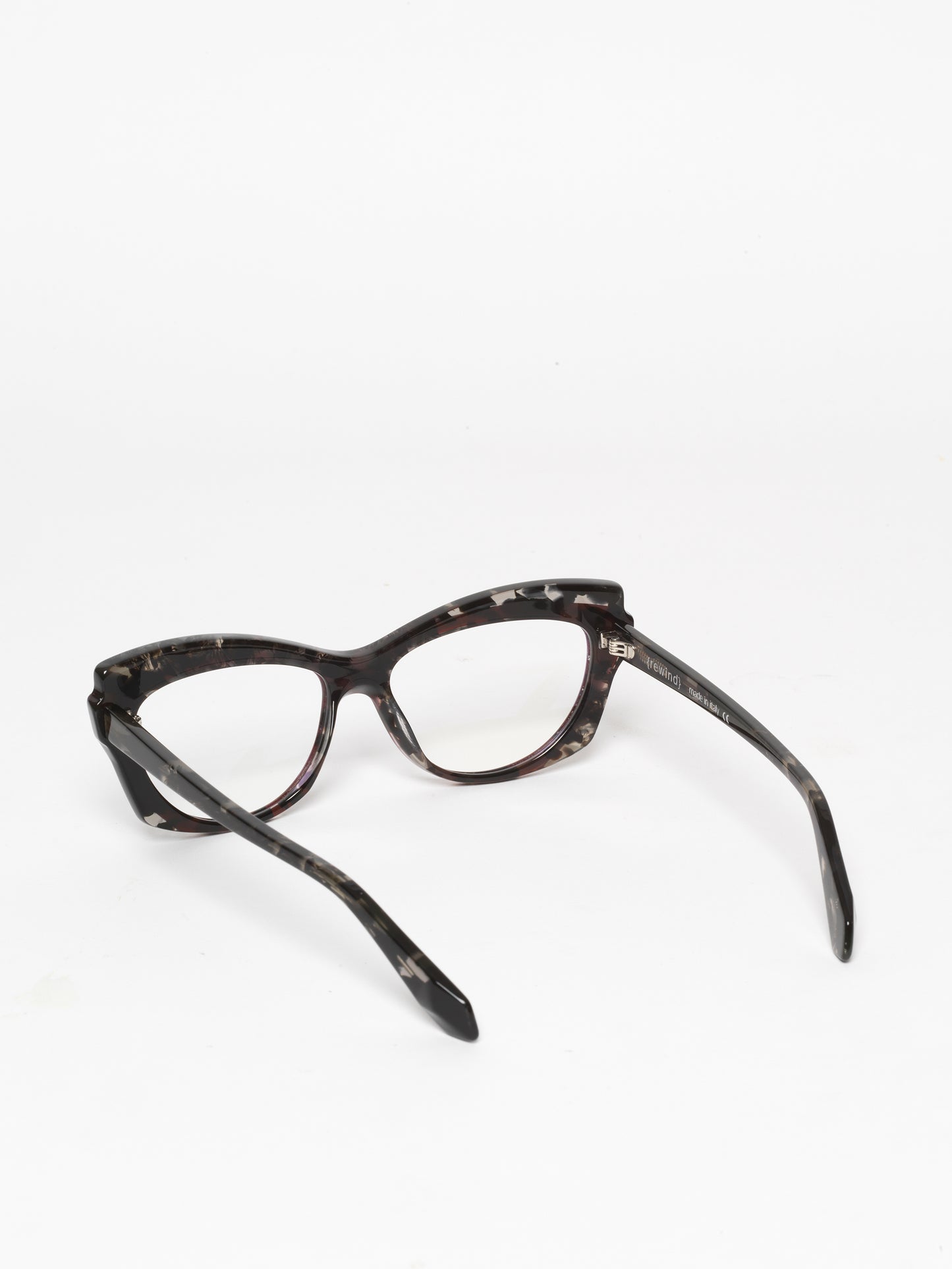 Slow Motion women's eyeglasses by Rewind Eyewear, dark red and grey tortoise acetate frame