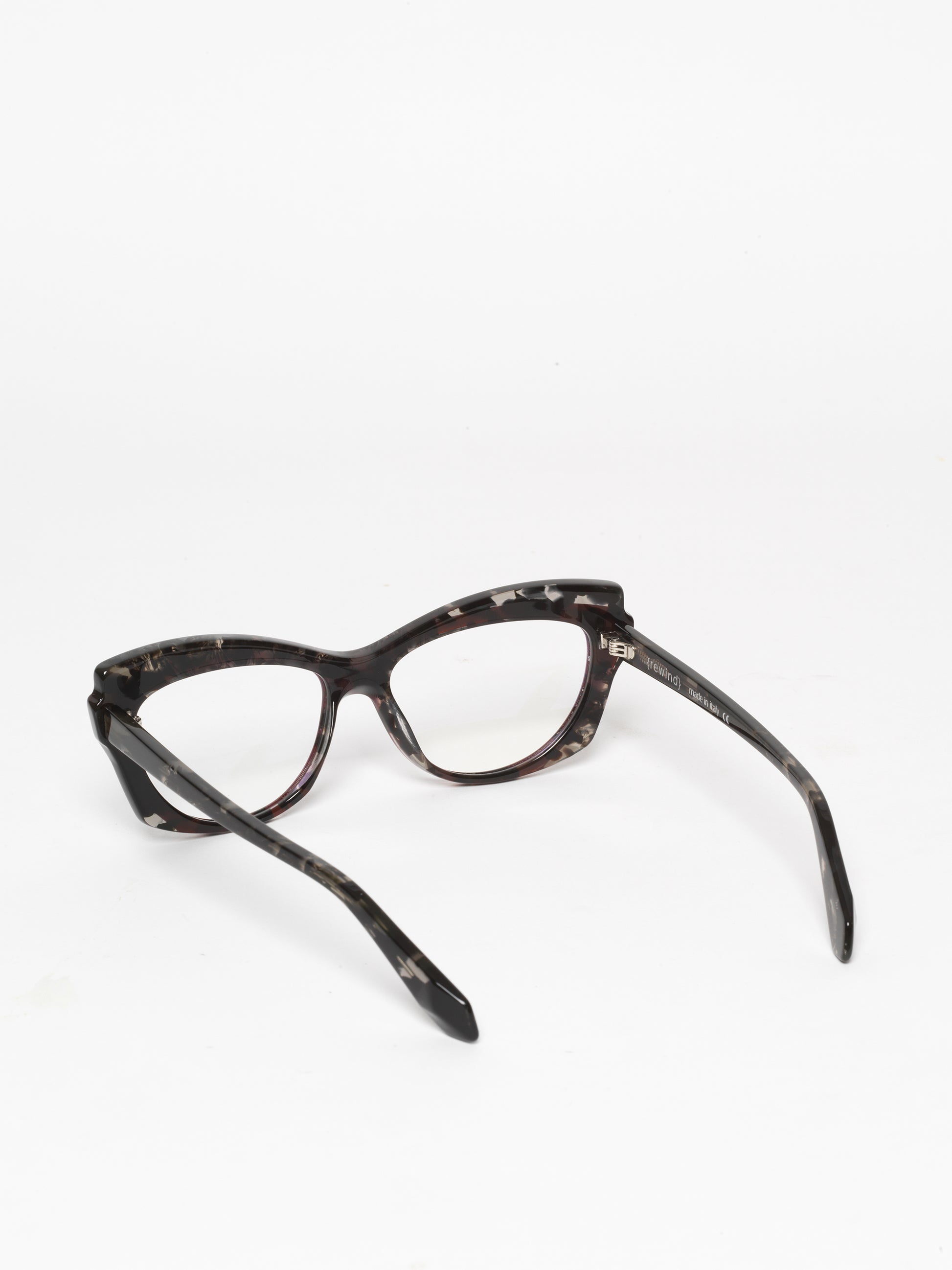 Slow Motion women's eyeglasses by Rewind Eyewear, dark red and grey tortoise acetate frame
