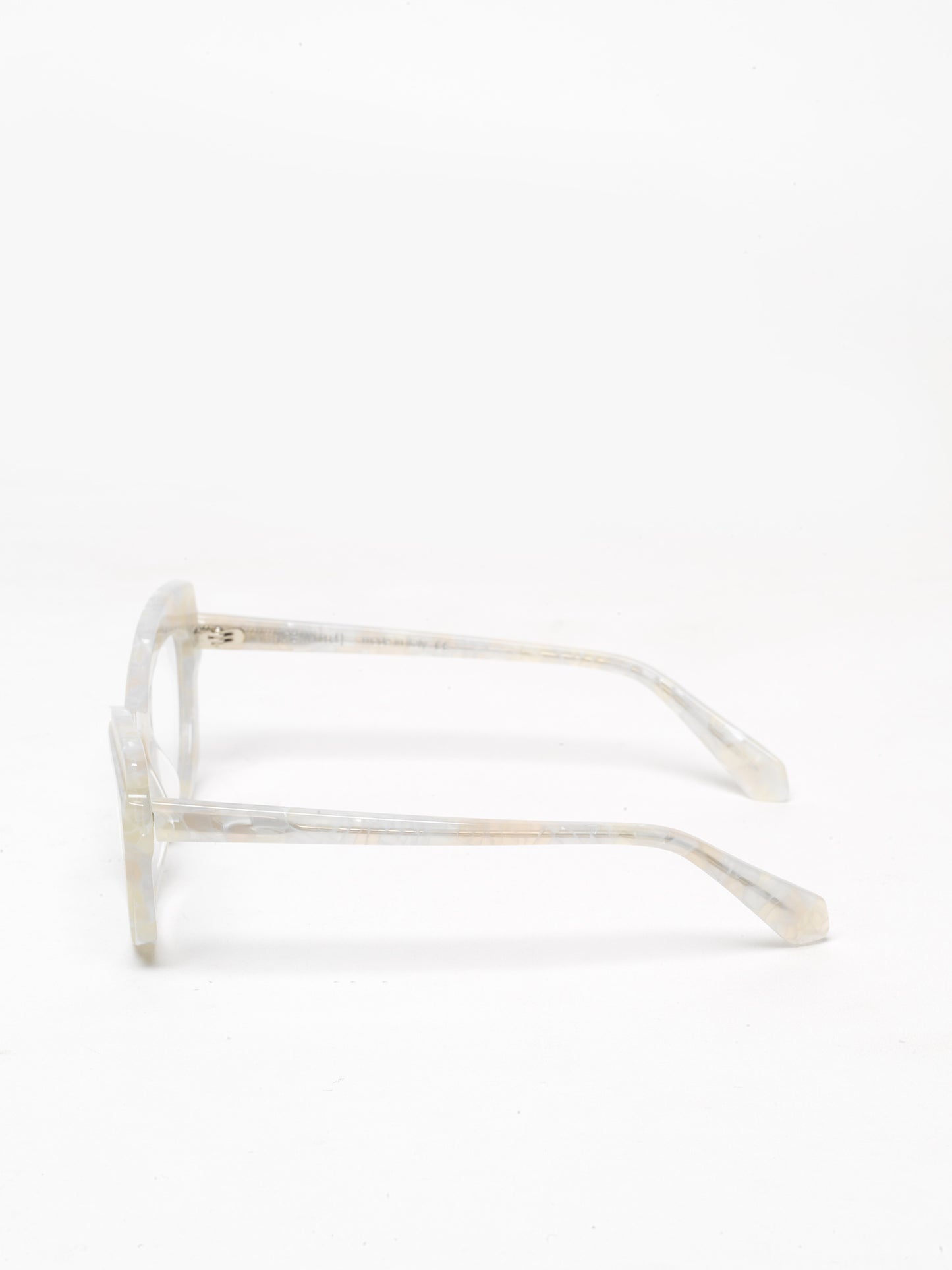 Slow Motion women's eyeglasses by Rewind Eyewear, pearl white acetate frame