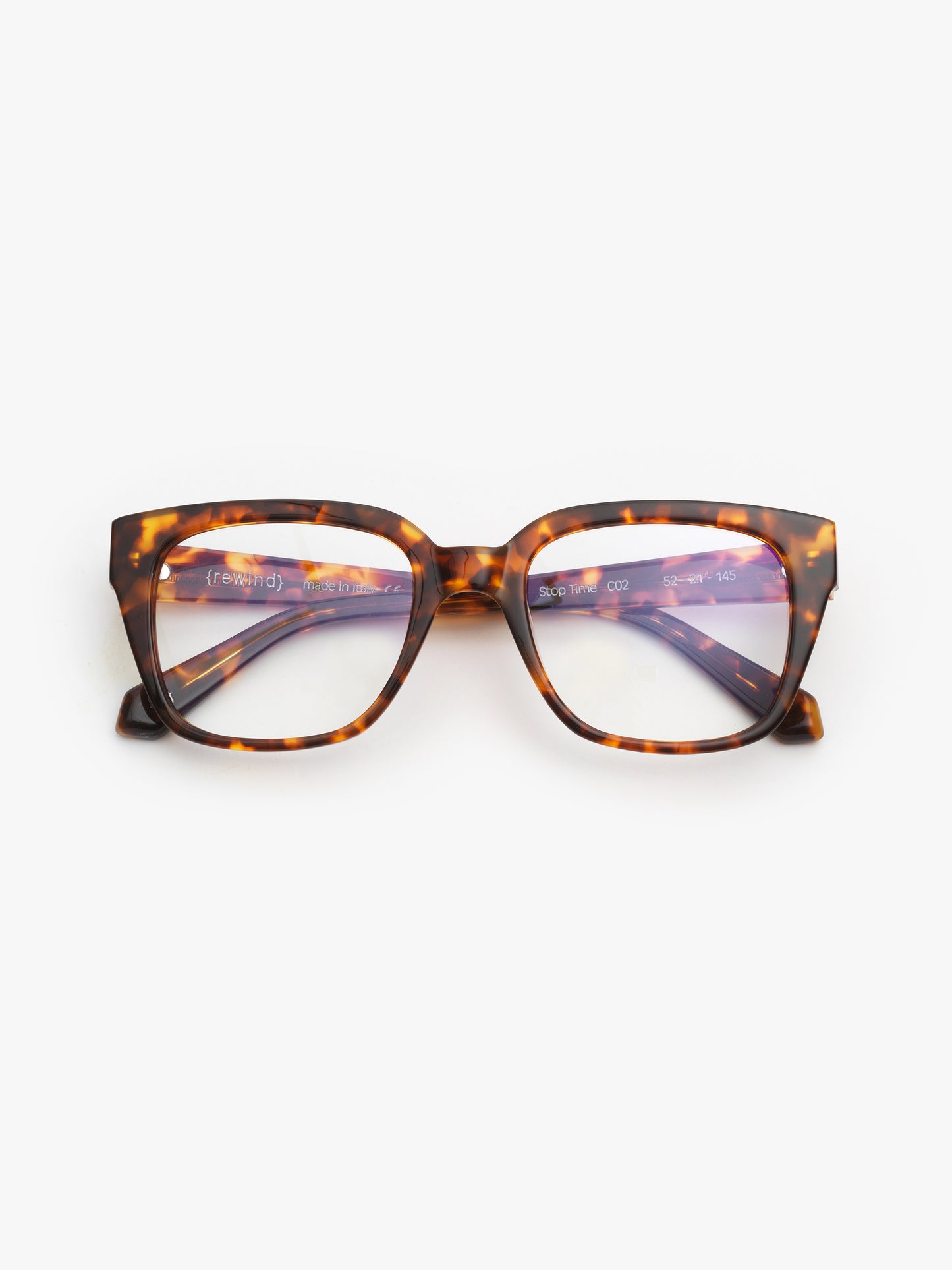 Stop Time unisex eyeglasses by Rewind Eyewear, vintage tortoise acetate frame