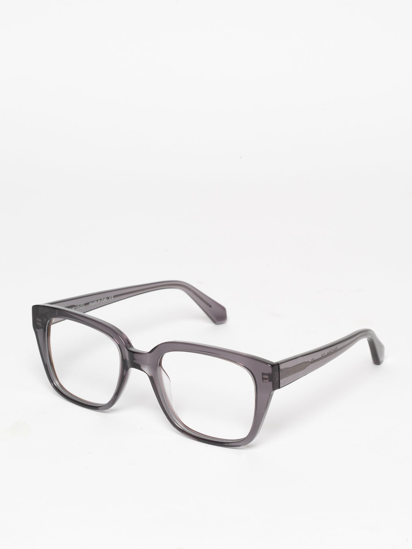Stop Time unisex eyeglasses by Rewind Eyewear, grey transparent acetate frame