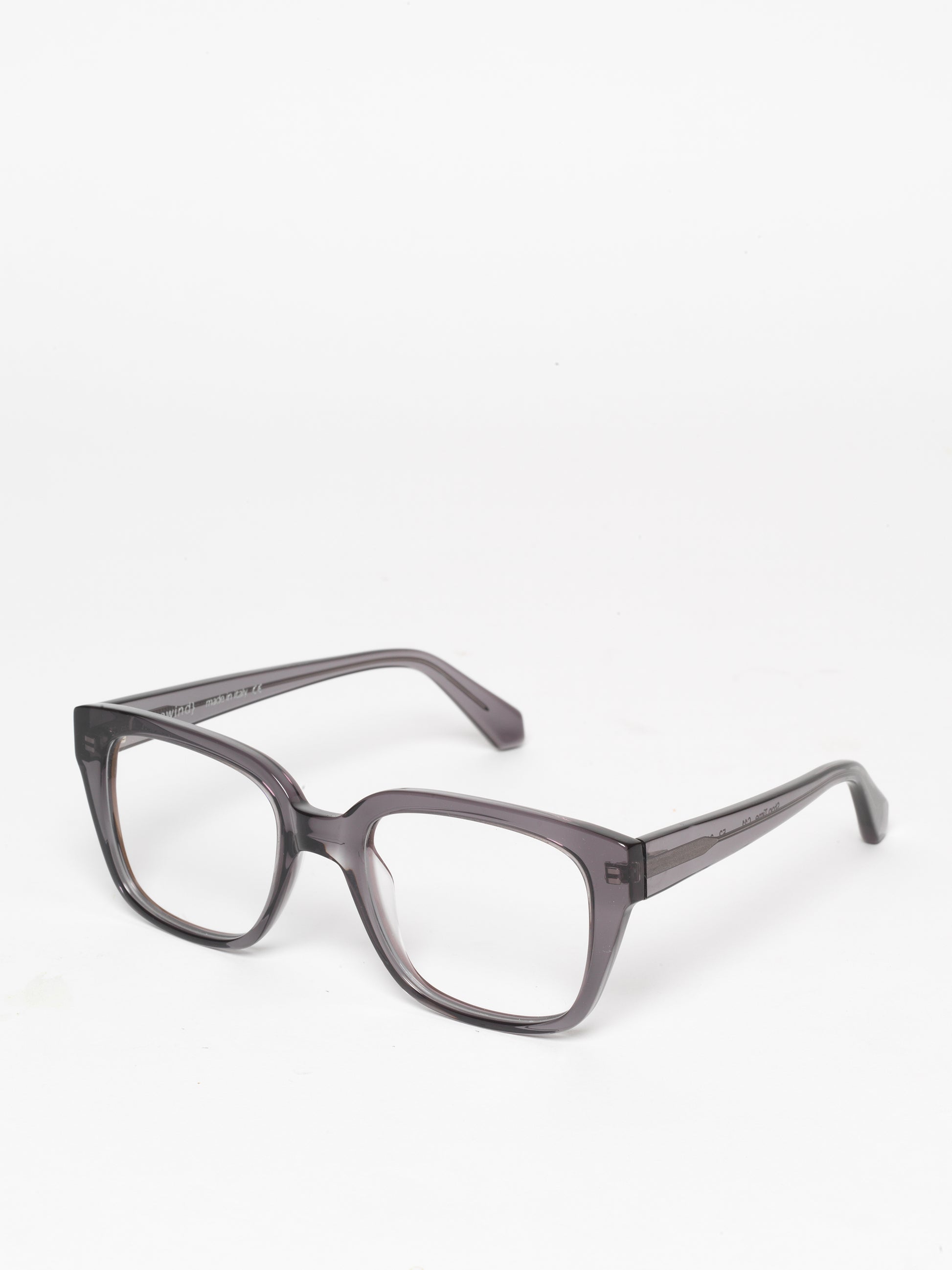 Stop Time unisex eyeglasses by Rewind Eyewear, grey transparent acetate frame