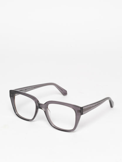 Stop Time unisex eyeglasses by Rewind Eyewear, grey transparent acetate frame