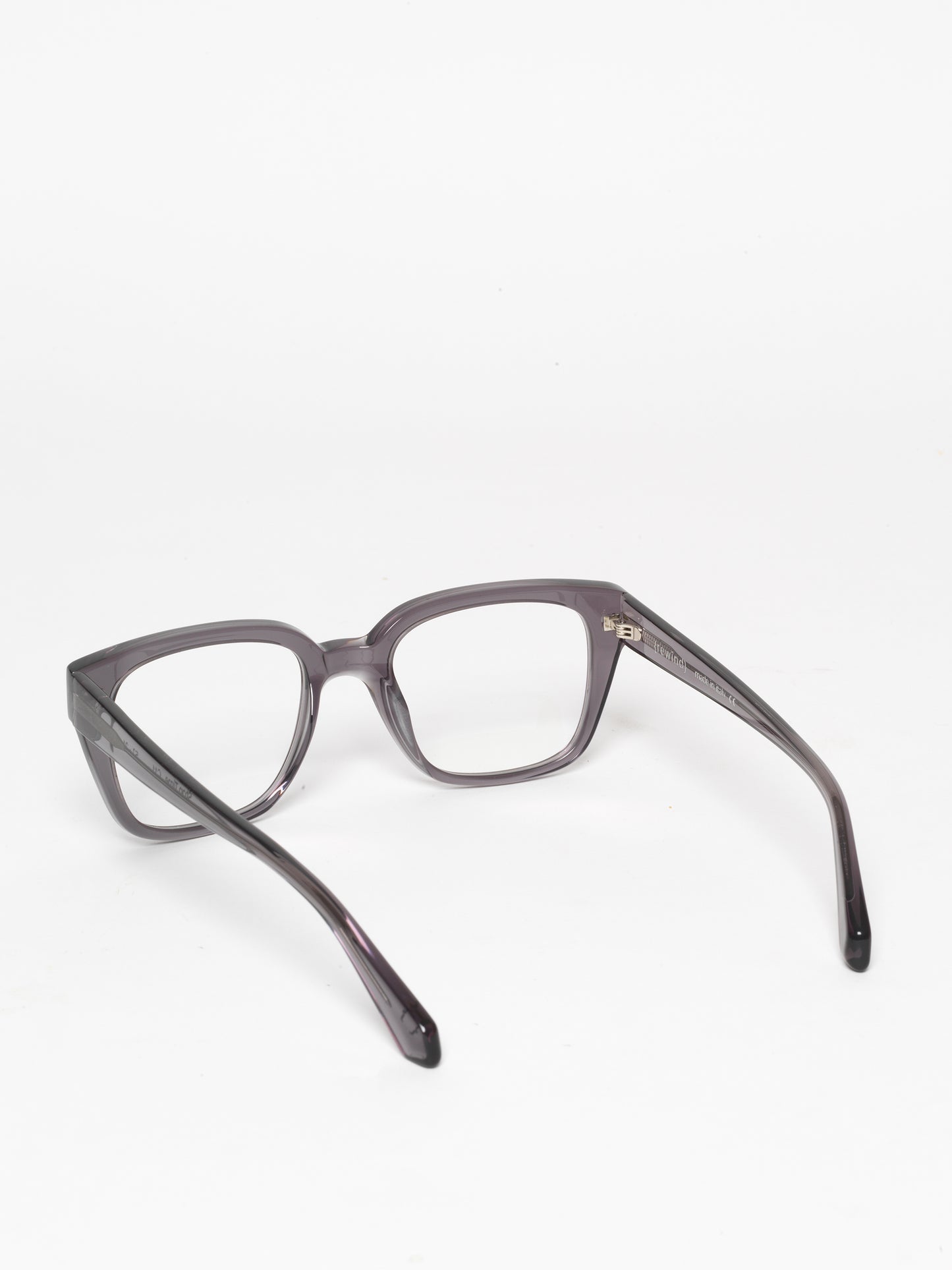 Stop Time unisex eyeglasses by Rewind Eyewear, grey transparent acetate frame
