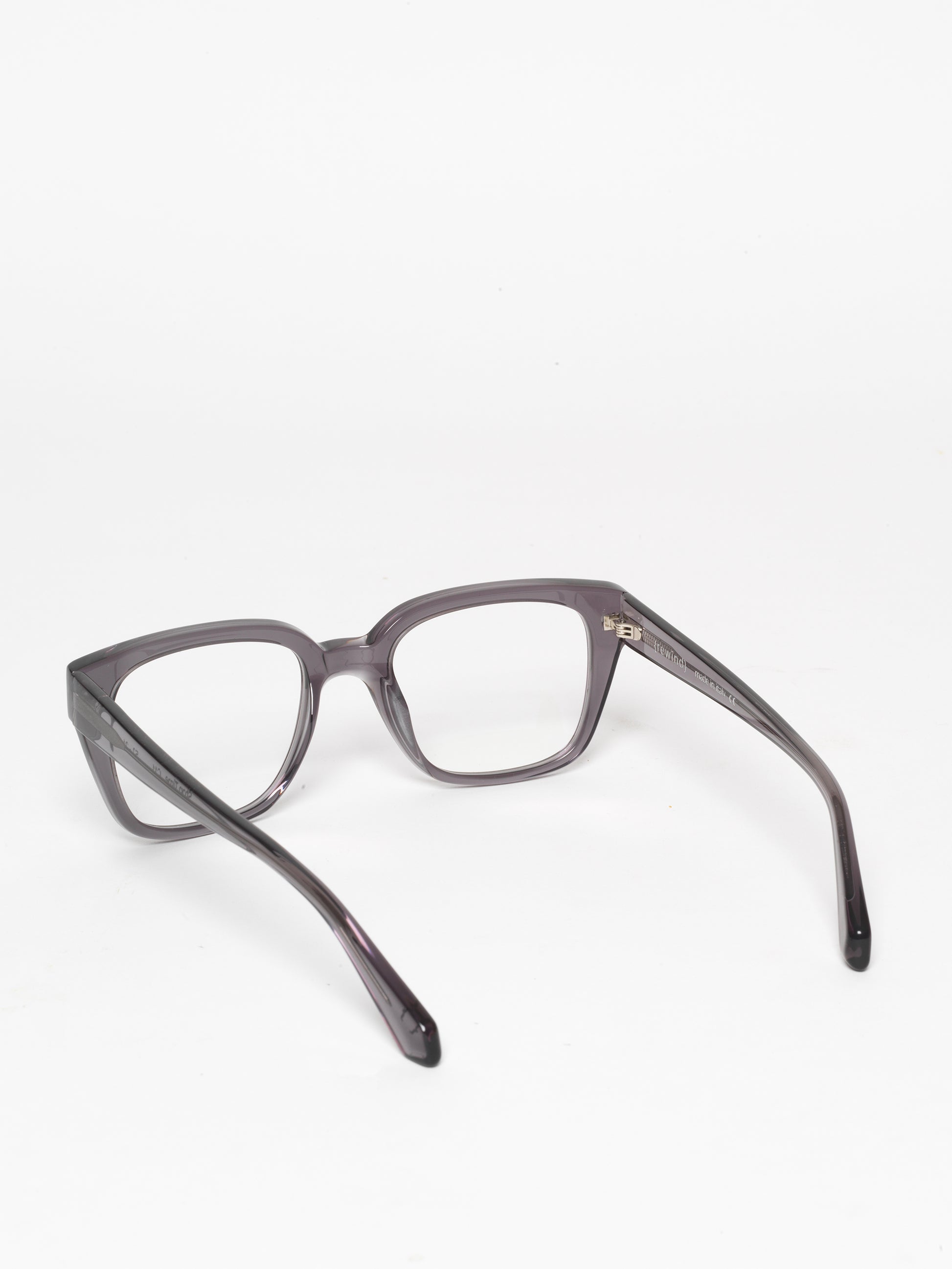 Stop Time unisex eyeglasses by Rewind Eyewear, grey transparent acetate frame