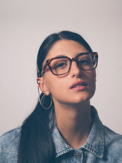 Stop Time unisex eyeglasses by Rewind Eyewear, vintage tortoise acetate frame