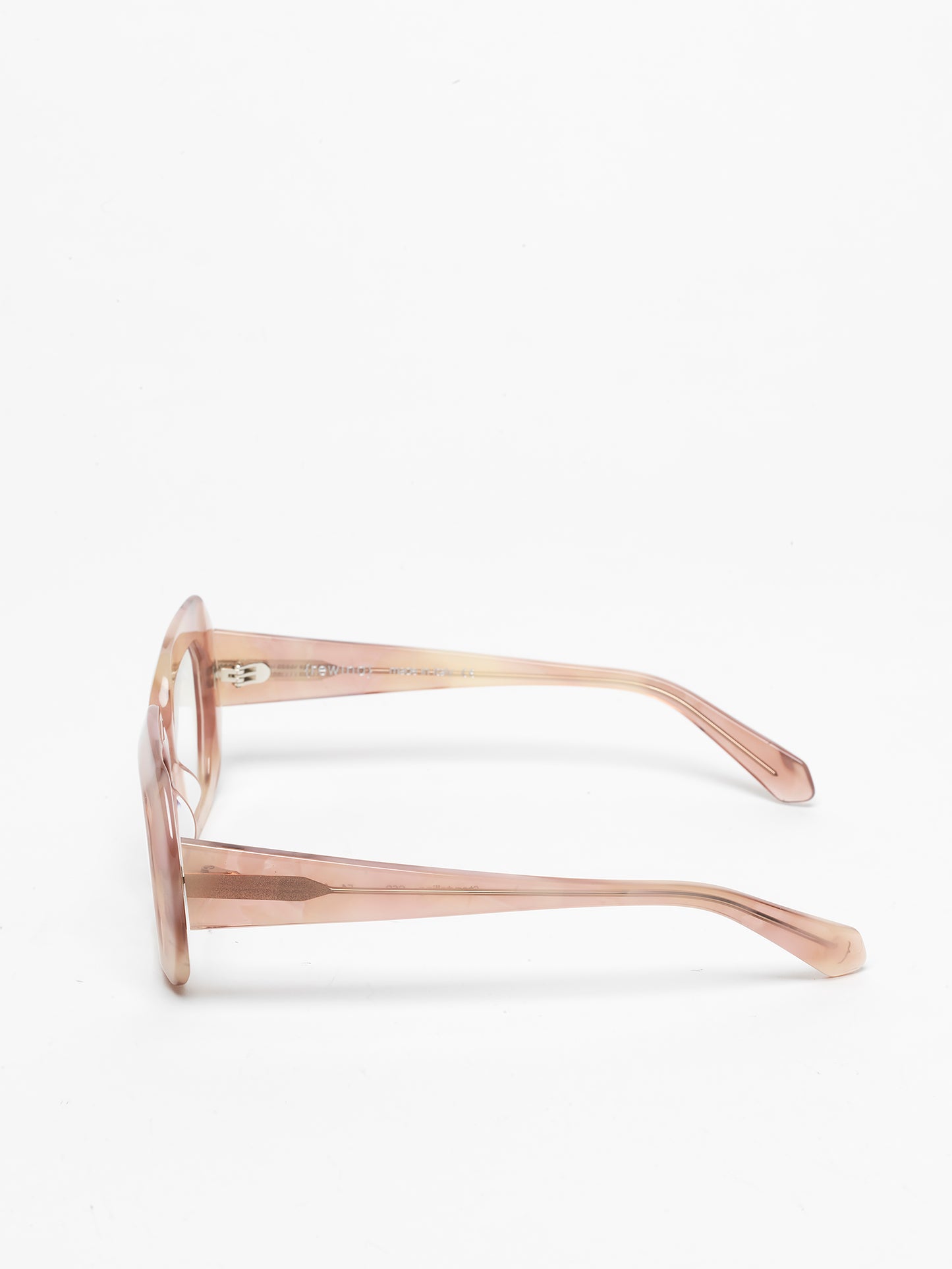Storytelling women's eyeglasses by Rewind Eyewear, shaded opal pink acetate frame