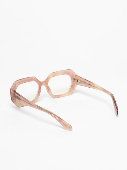 Storytelling women's eyeglasses by Rewind Eyewear, shaded opal pink acetate frame