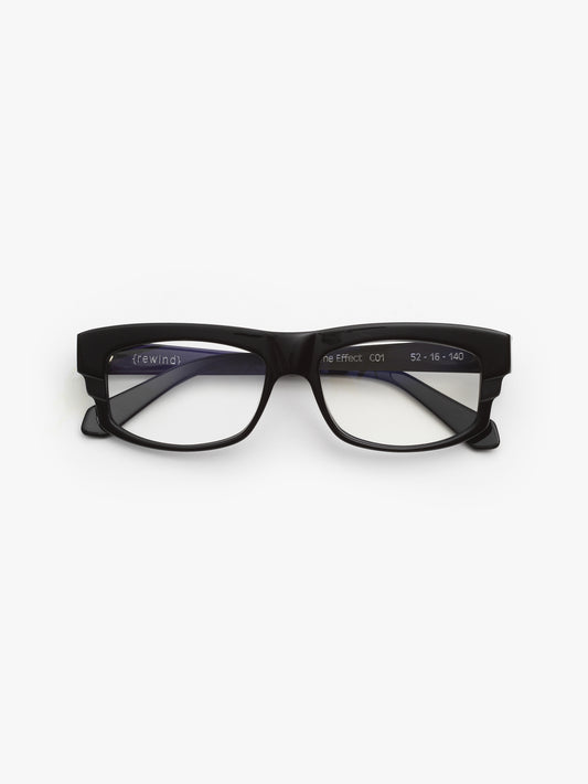 Time Effect unisex eyeglasses by Rewind Eyewear, black acetate frame