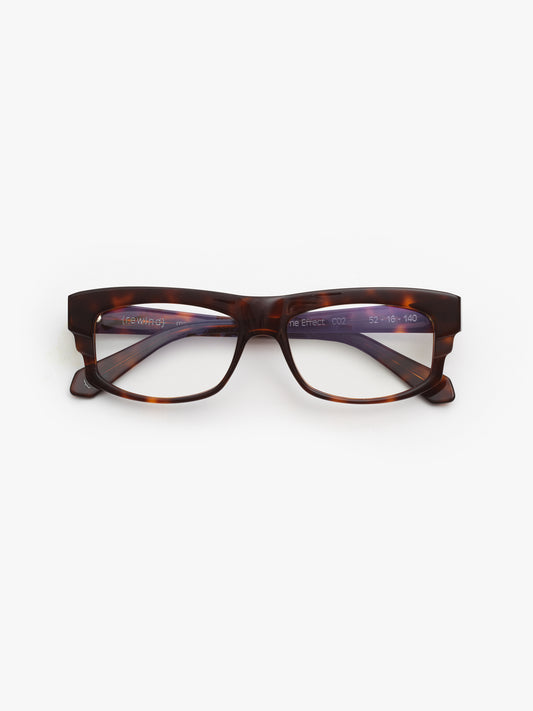 Time Effect unisex eyeglasses by Rewind Eyewear, vintage tortoise acetate frame