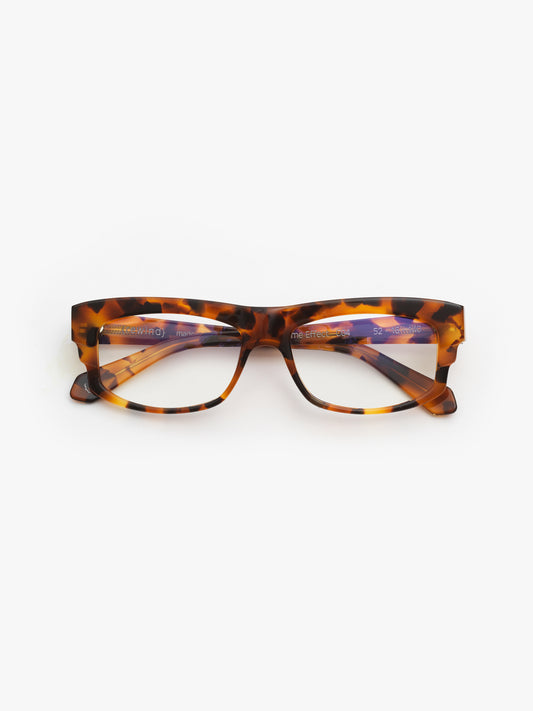 Time Effect unisex eyeglasses by Rewind Eyewear, spotted tortoise acetate frame