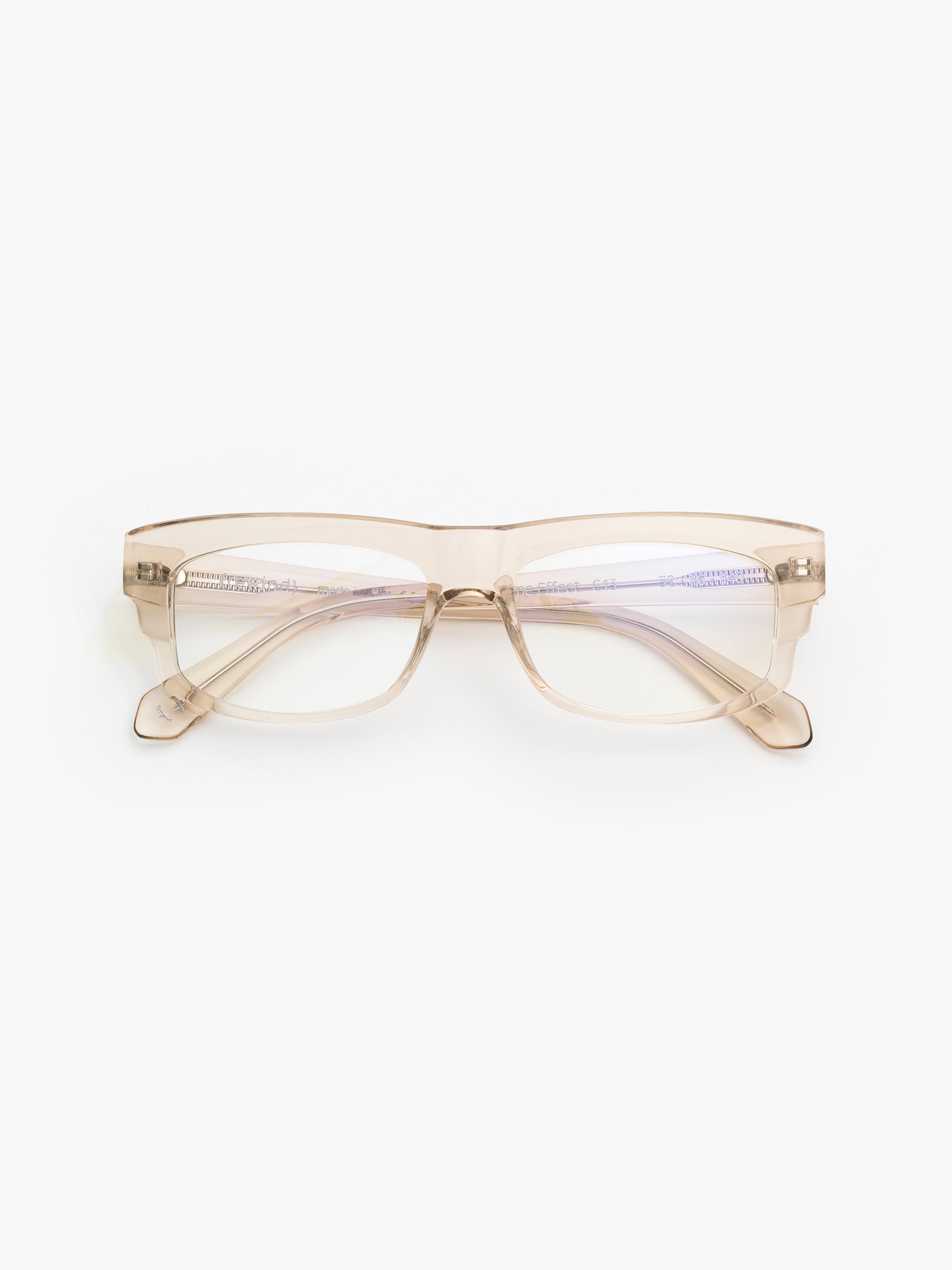 Time Effect unisex eyeglasses by Rewind Eyewear, light brown transparent acetate frame
