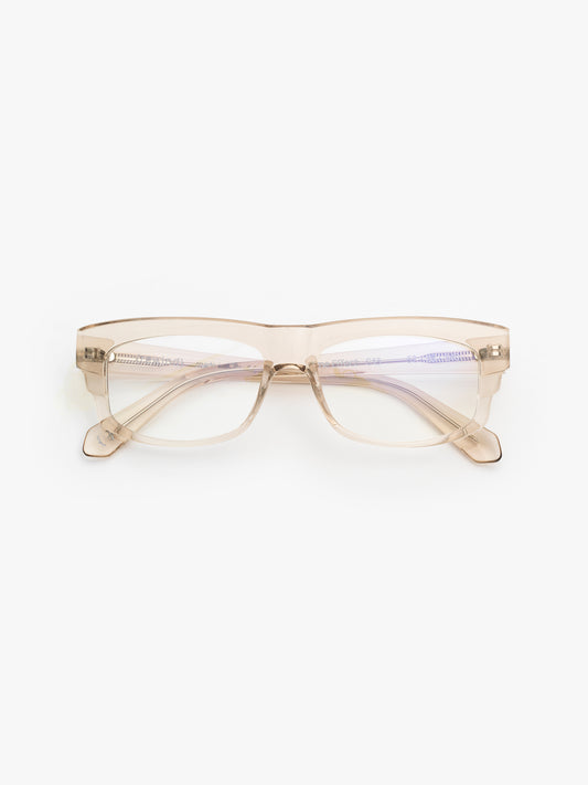 Time Effect unisex eyeglasses by Rewind Eyewear, light brown transparent acetate frame