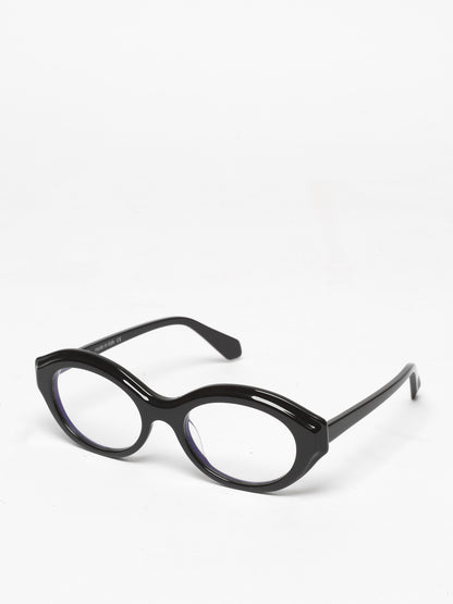 Timeline women's eyeglasses by Rewind Eyewear, black acetate frame