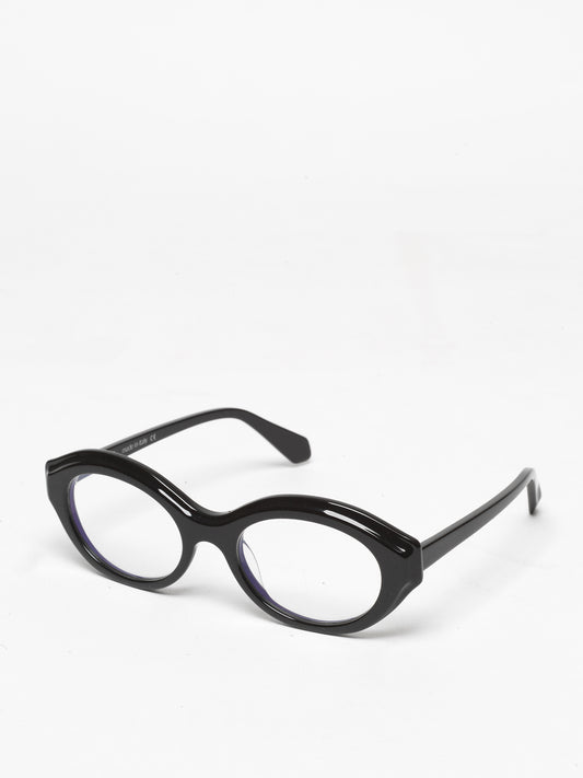 Timeline women's eyeglasses by Rewind Eyewear, black acetate frame