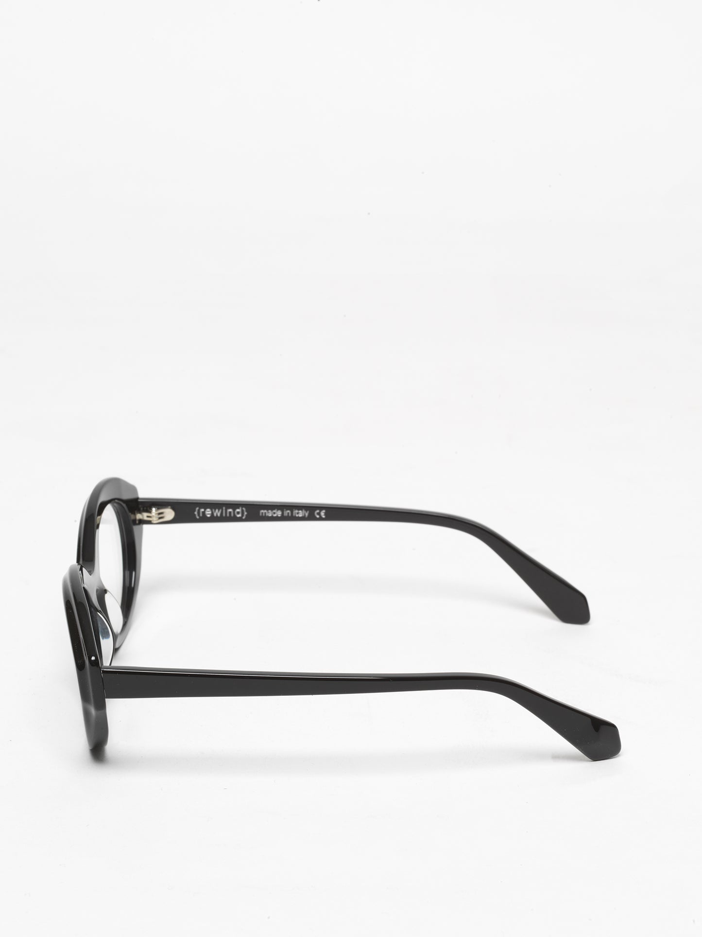 Timeline women's eyeglasses by Rewind Eyewear, black acetate frame