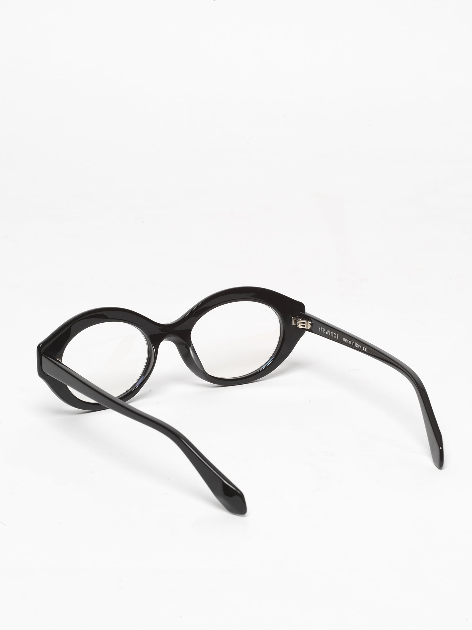 Timeline women's eyeglasses by Rewind Eyewear, black acetate frame