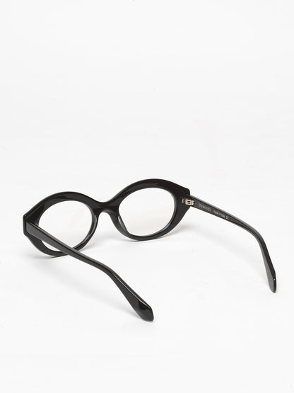 Timeline women's eyeglasses by Rewind Eyewear, black acetate frame