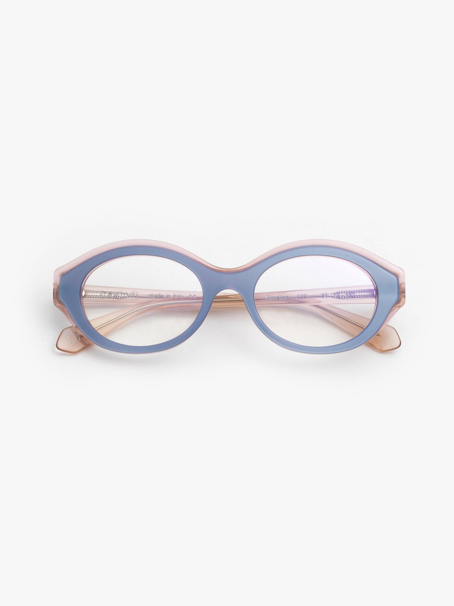 Timeline women's eyeglasses by Rewind Eyewear, rose and blue pearl acetate frame