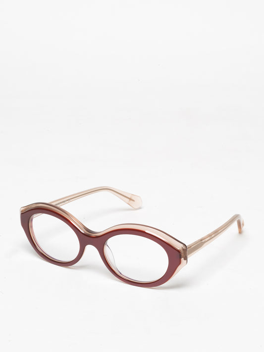 Timeline women's eyeglasses by Rewind Eyewear, rose and rose pearl acetate frame